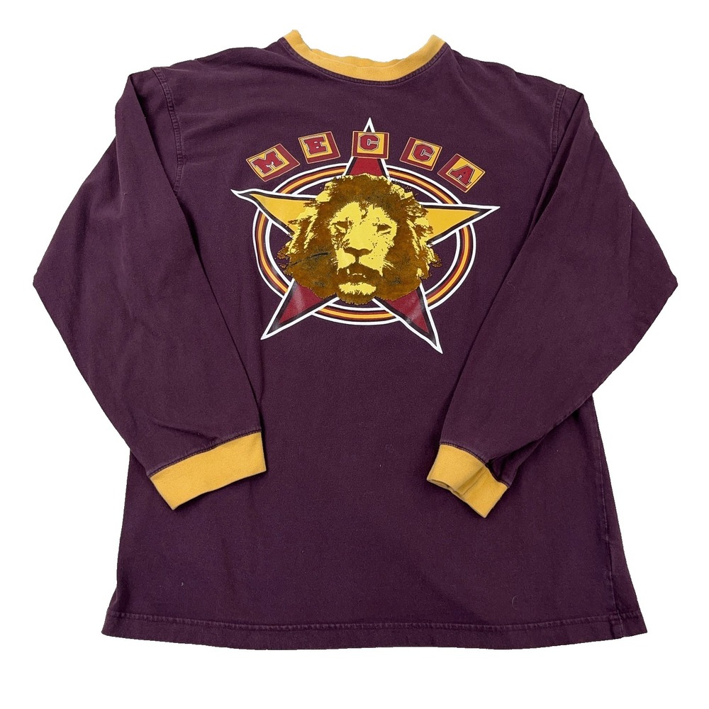 Vintage Y2K Mecca Shirt Men XL Purple Long Sleeve Ringer Hip Hop Rap Tee Skate